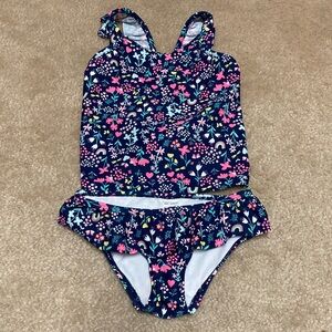Carter's Dark Blue Floral Kids Bikini